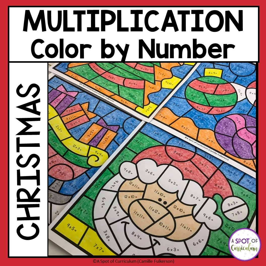 Christmas Math Coloring Sheets Multiplication Color By Number 