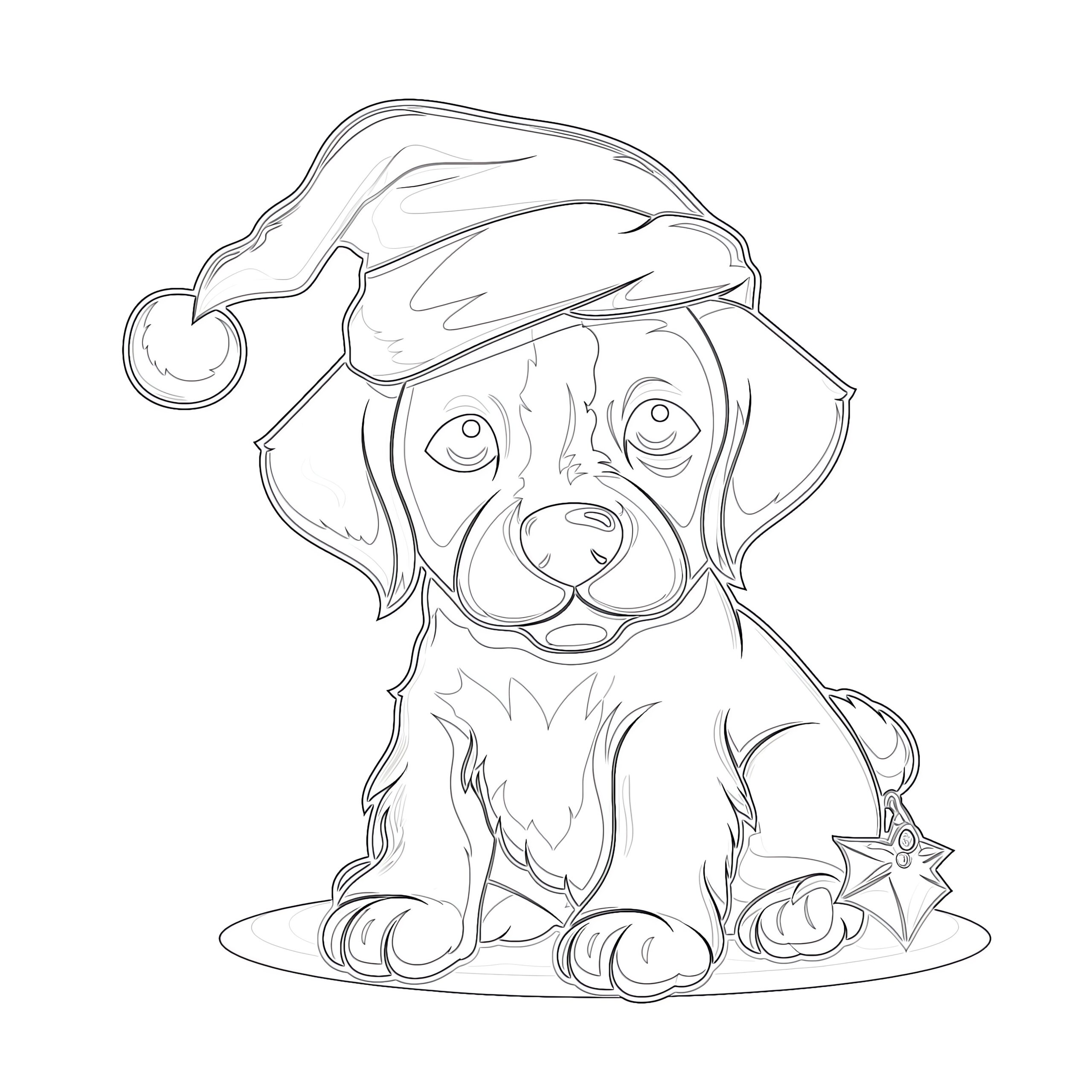 Christmas Puppy Printable Coloring Pages Coloring Pages Mimi Panda