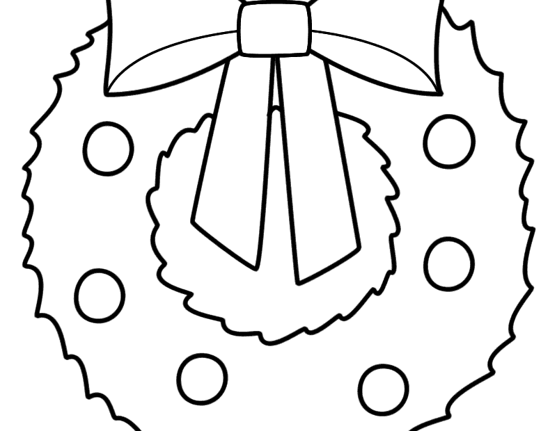 Christmas Wreath Coloring Page Christmas