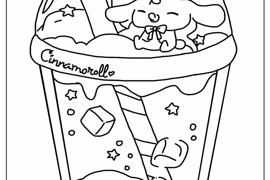 Cinnamoroll Bubble Tea Coloring Pages Free Printable Coloring Pages