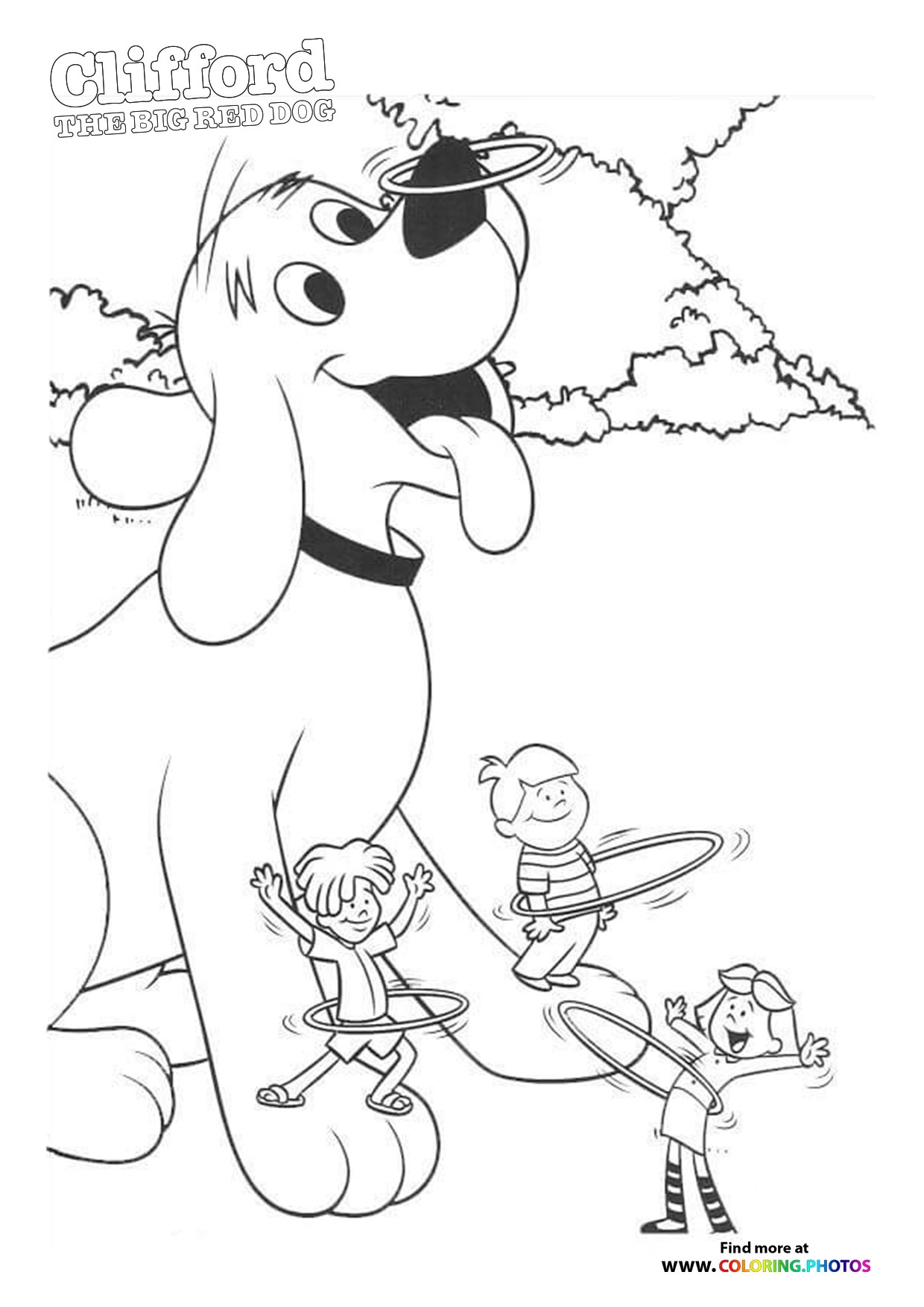 Clifford Playing With Friends Coloring Pages For Kids