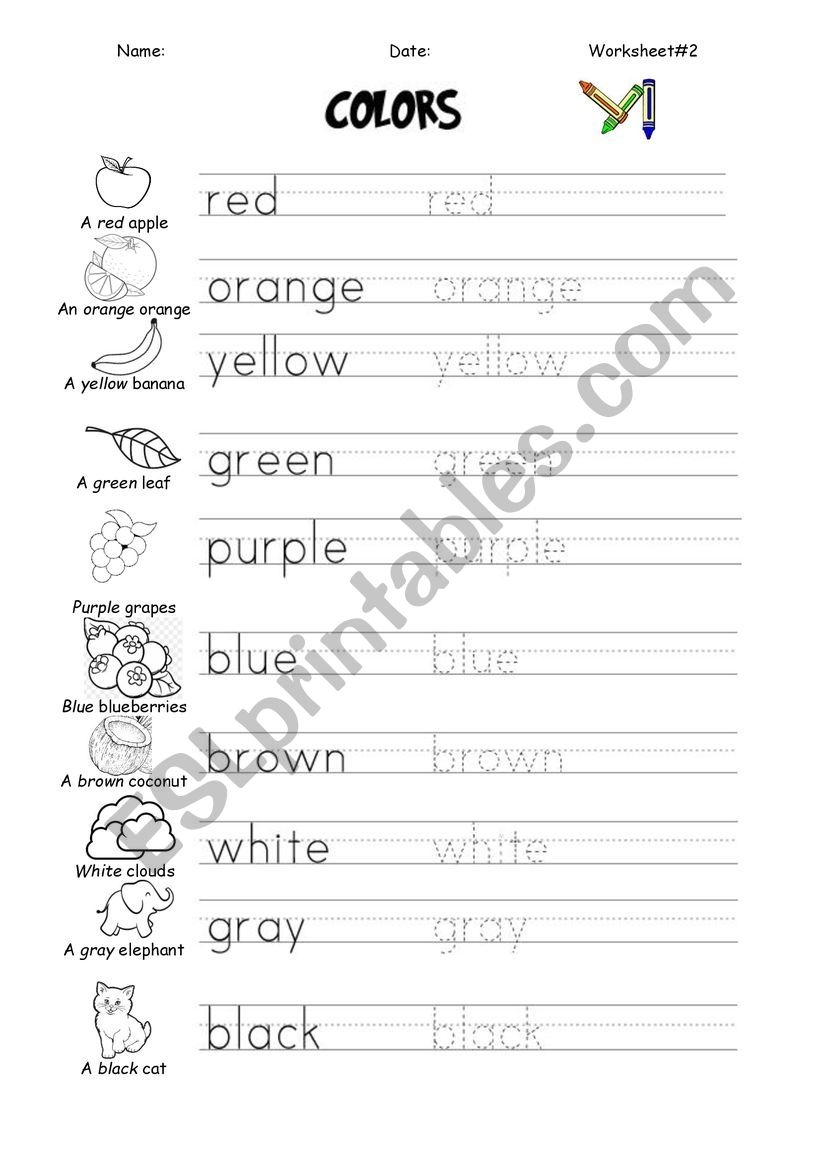 Color And Trace ESL Worksheet By Mabija Worksheets Library