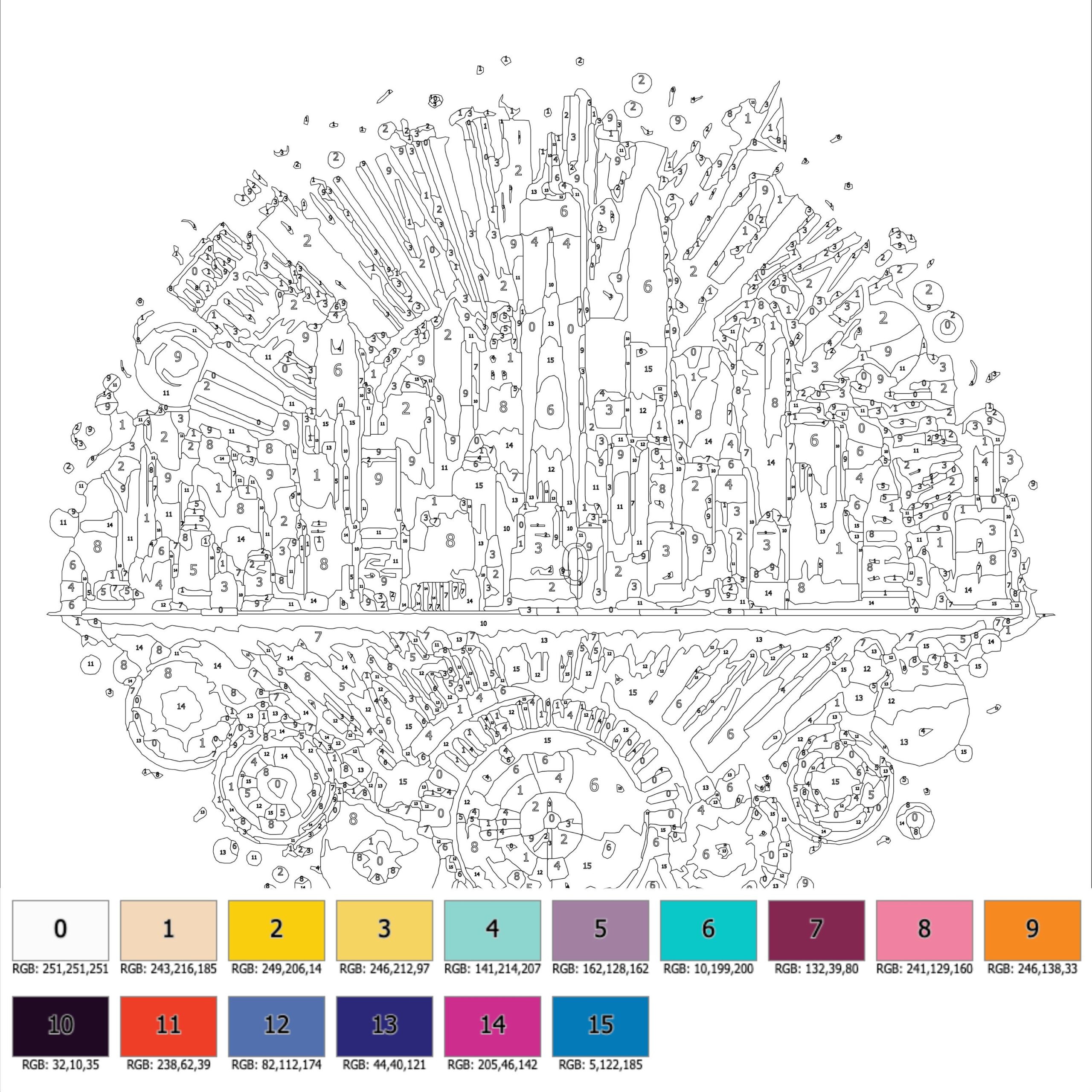 Color By Number For Adult Paint By Number Printable mandala 