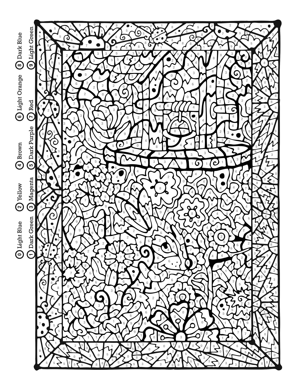 color by number for adults printable