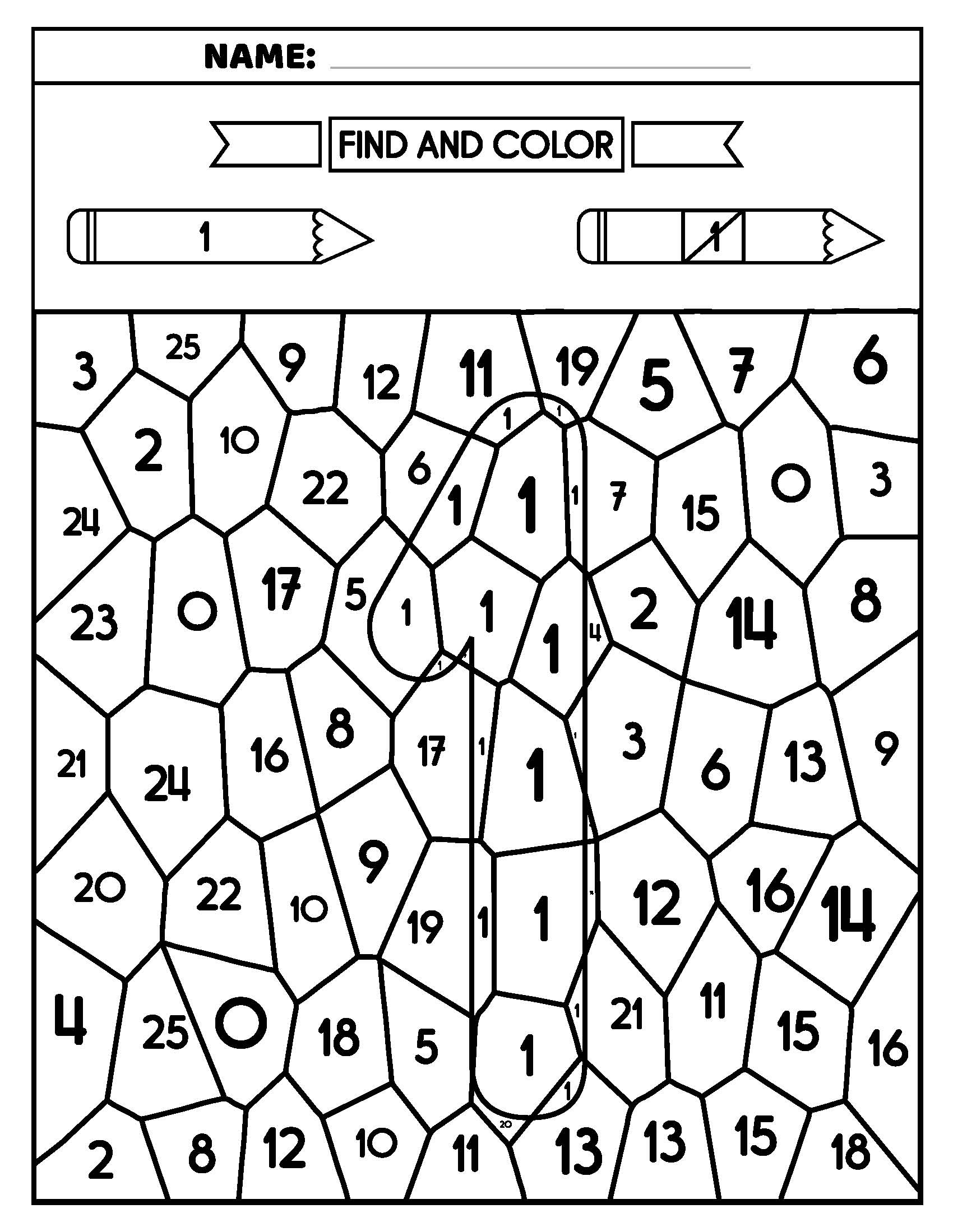 color numbers worksheet
