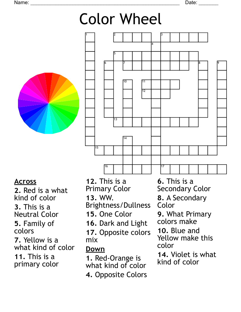 color theory worksheet