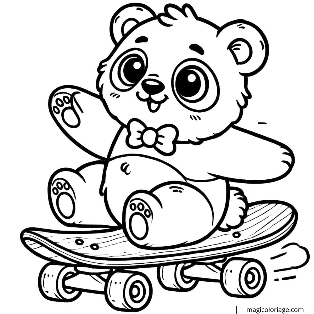 colorear oso panda