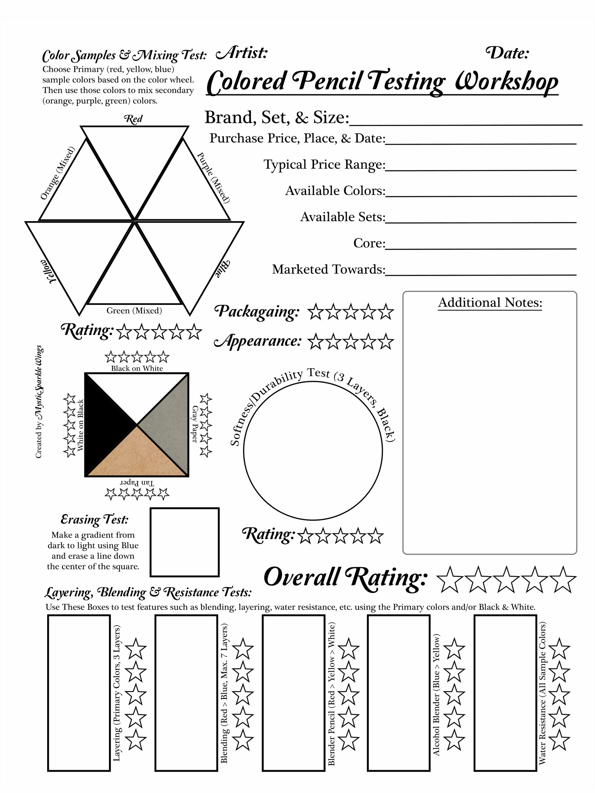 Colored Pencil Testing Workshop Free Resource By 