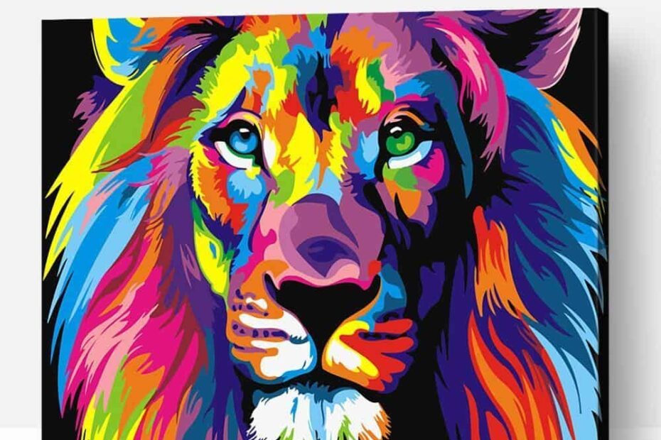 Colorful Lion Painting Paint By Numbers Paint Vibe