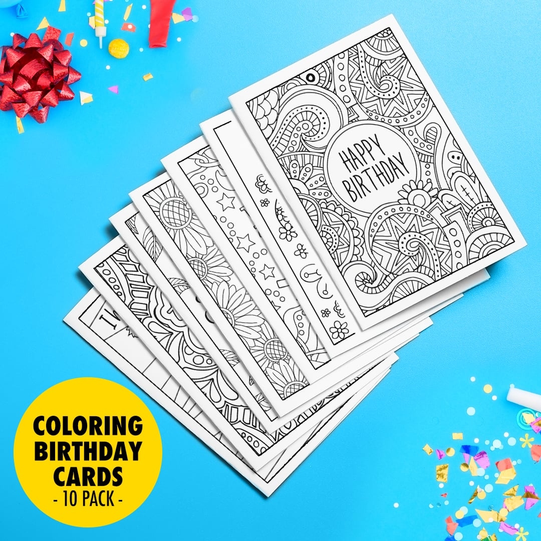 coloring birthday cards printable