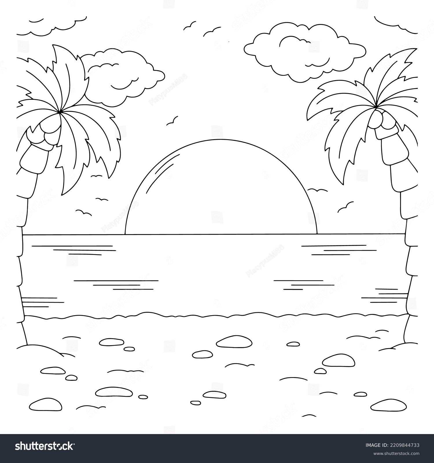 Coloring Book Beach Waves Over 3 734 Royalty Free Licensable Stock Illustrations U0026 Drawings Shutterstock