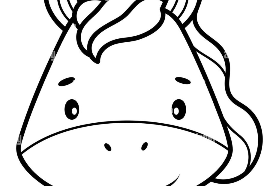 Coloring Book Or Page For Kids Horse Black And White Outline