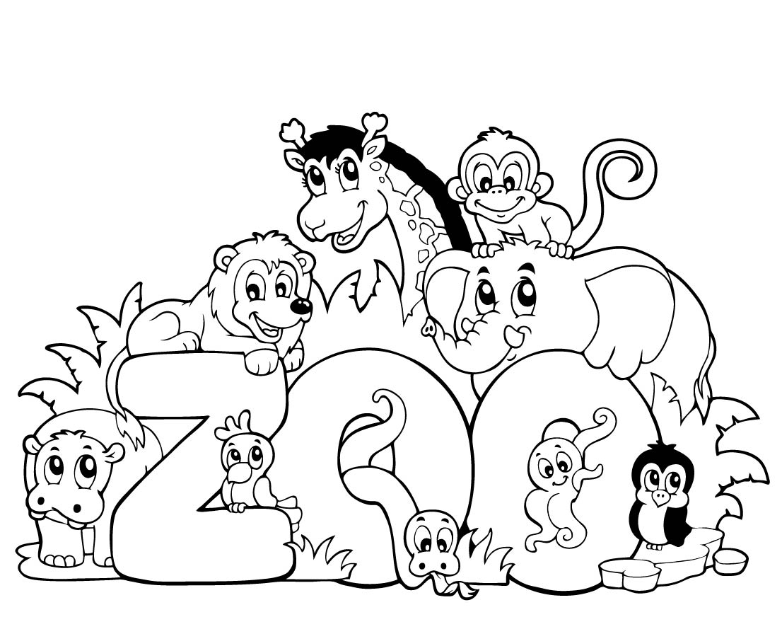 animals at the zoo coloring pages