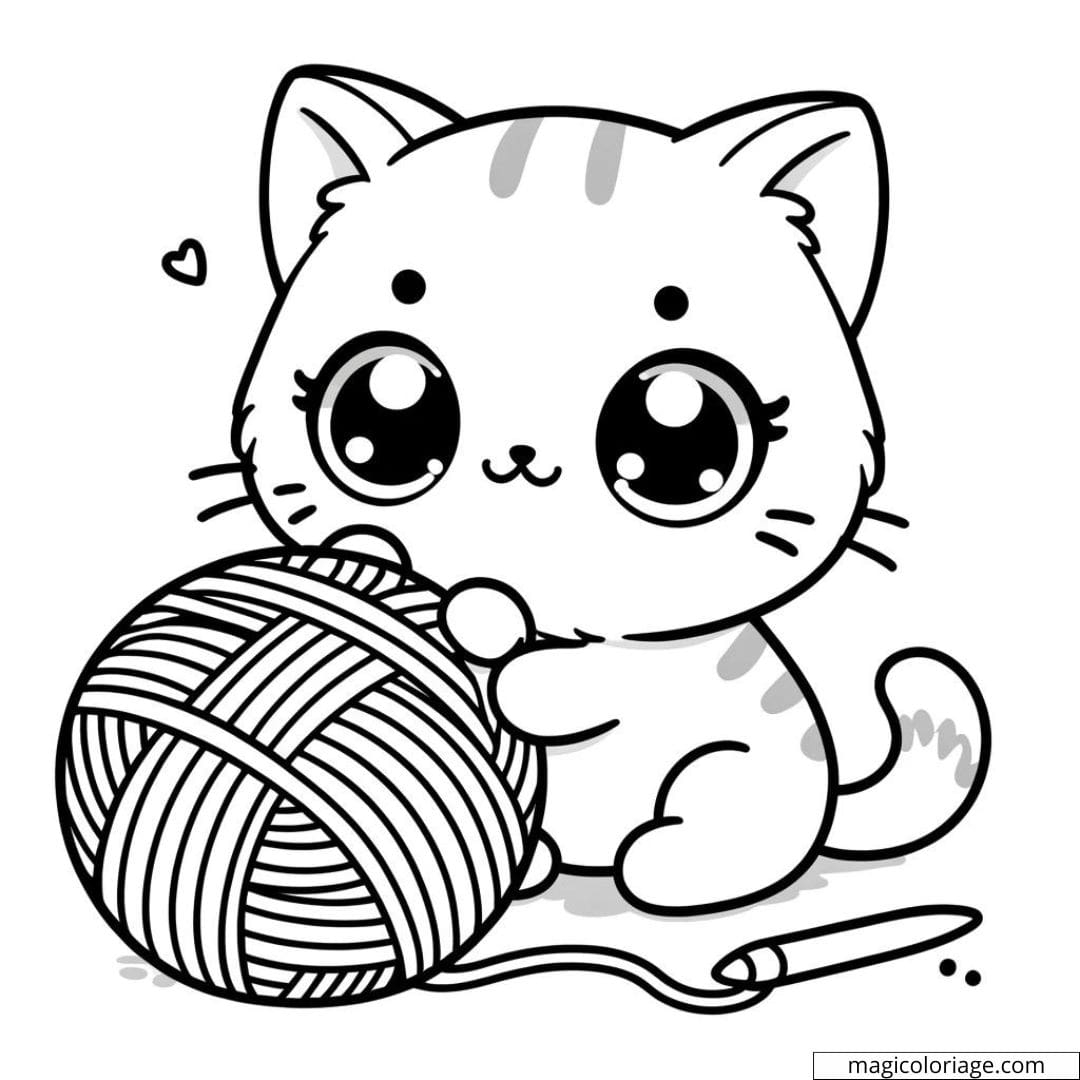 kawaii cat coloring pages