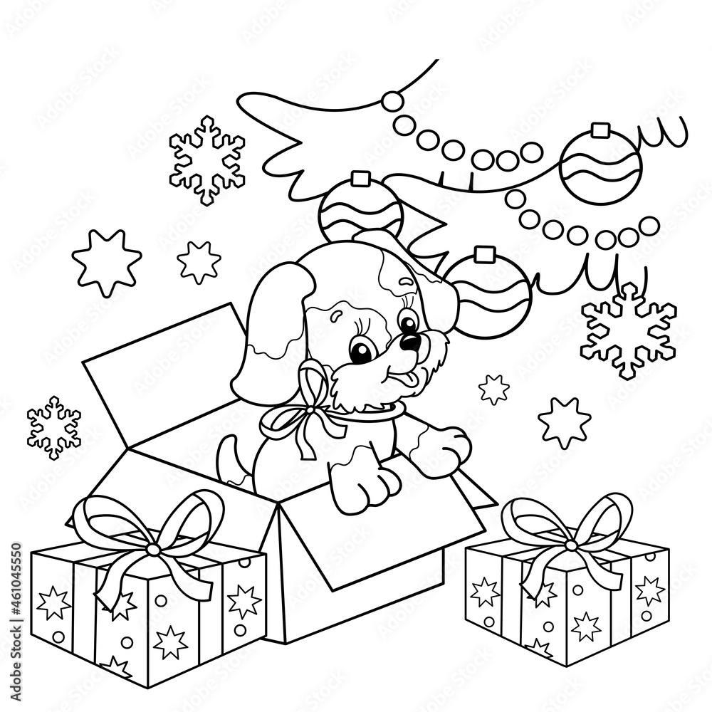 christmas dog coloring sheet