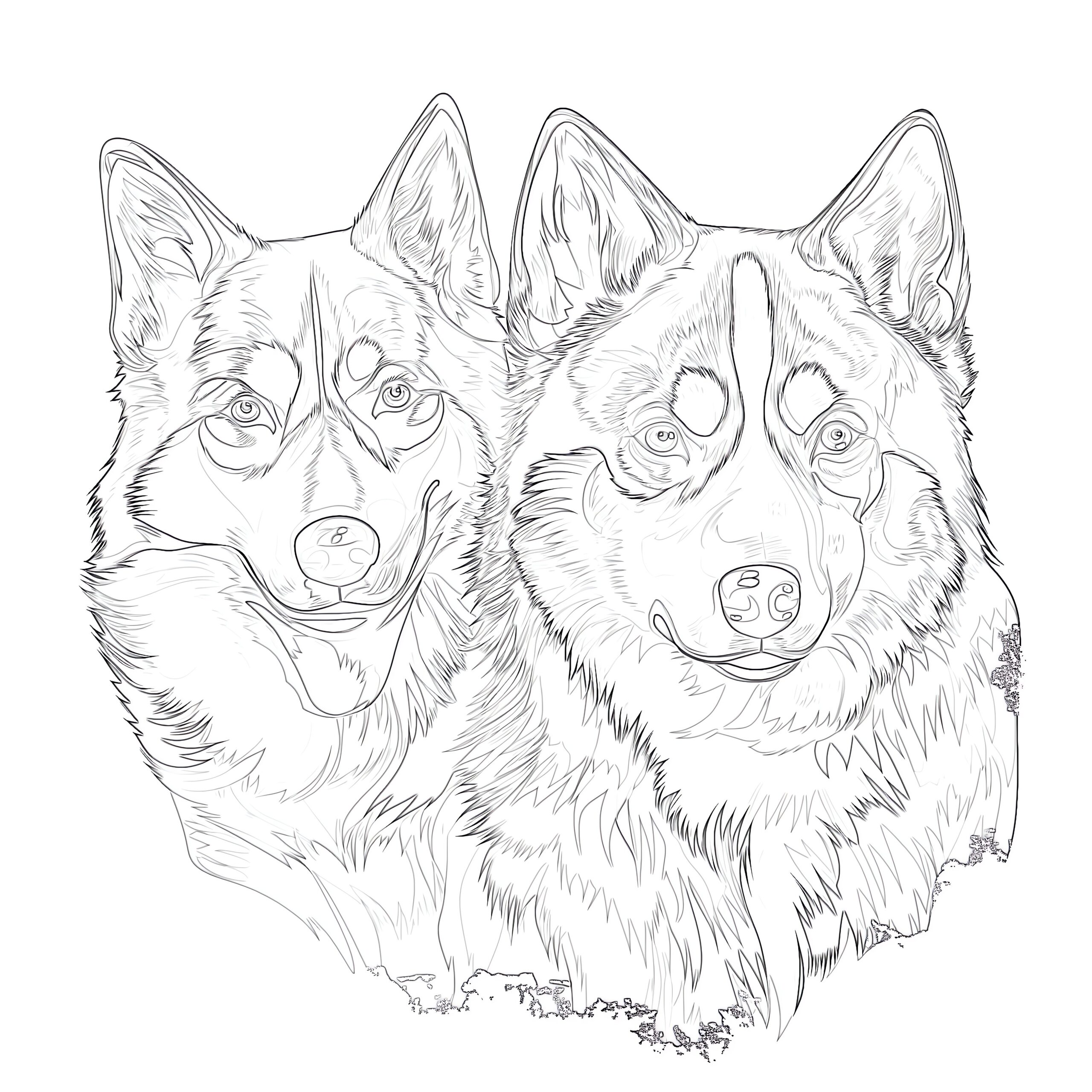 husky dog pictures to color
