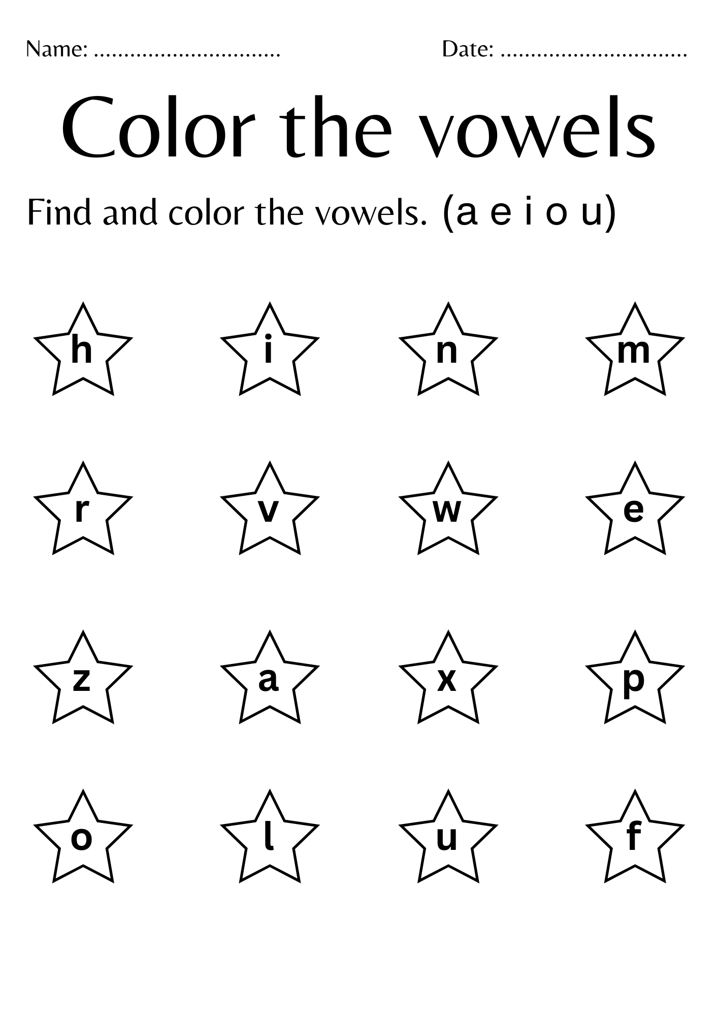 worksheet coloring for kindergarten