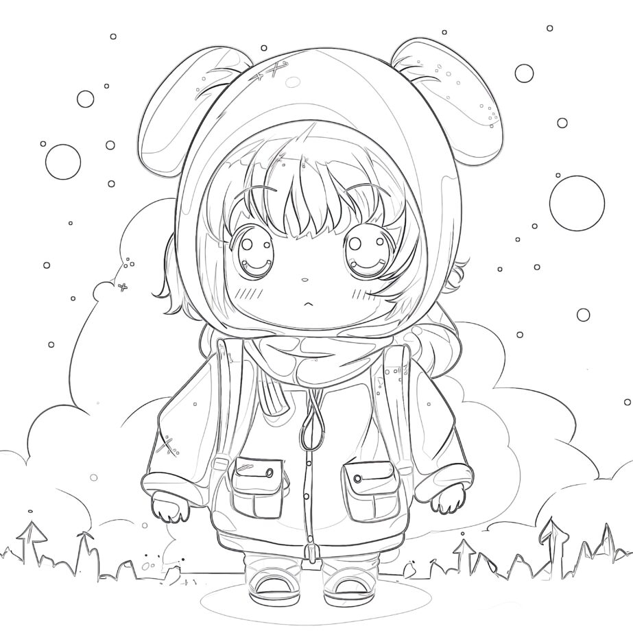 Cute Anime Coloring Page Coloring Pages Mimi Panda