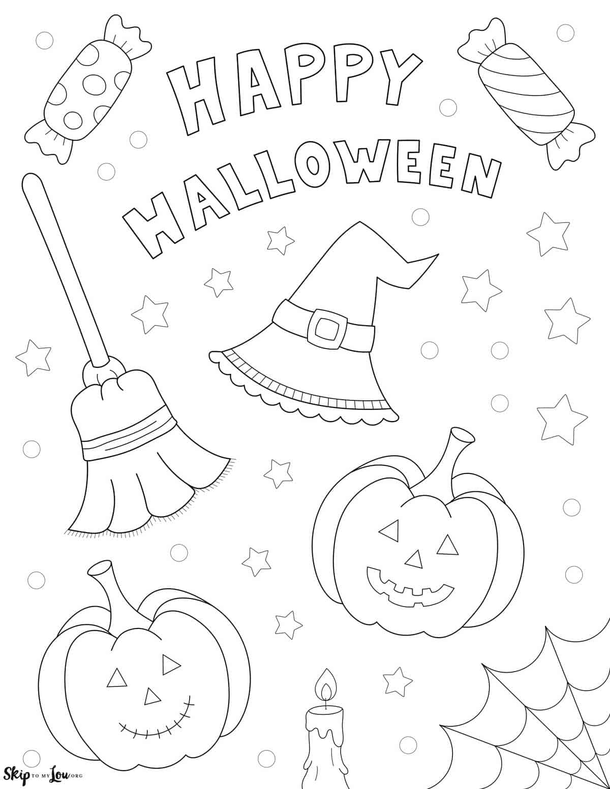 Cute Halloween Coloring Pages To Print And Color Skip To My Lou