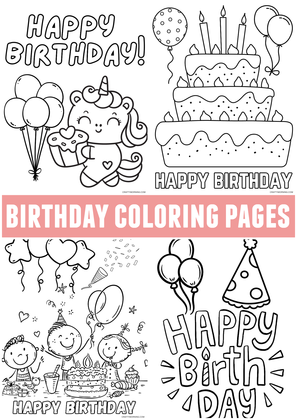 birthday cards coloring printable