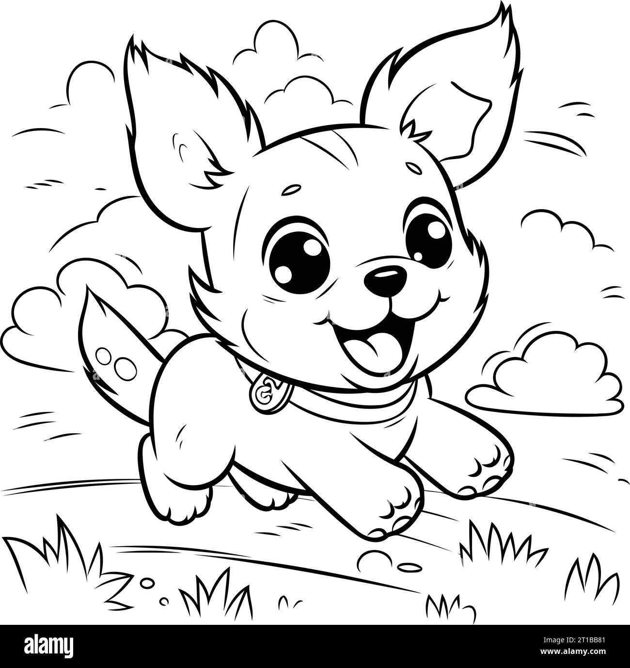 Cute Little Chihuahua Puppy Vector Illustration For Coloring Book Stock Vector Image U0026 Art Alamy