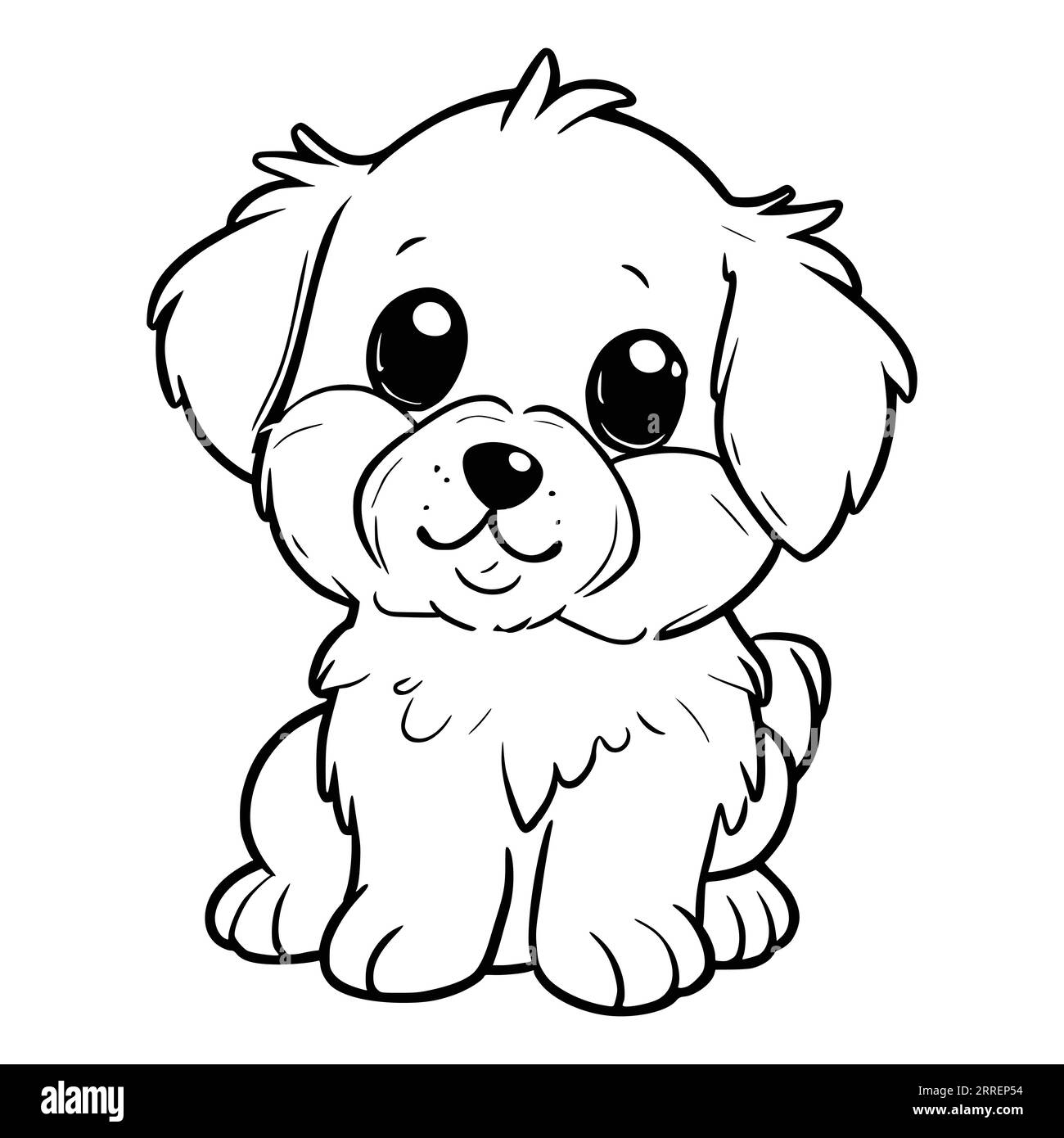 Cute Puppy Coloring Pages For Kids And Toddlers Stock Vector Image U0026 Art Alamy