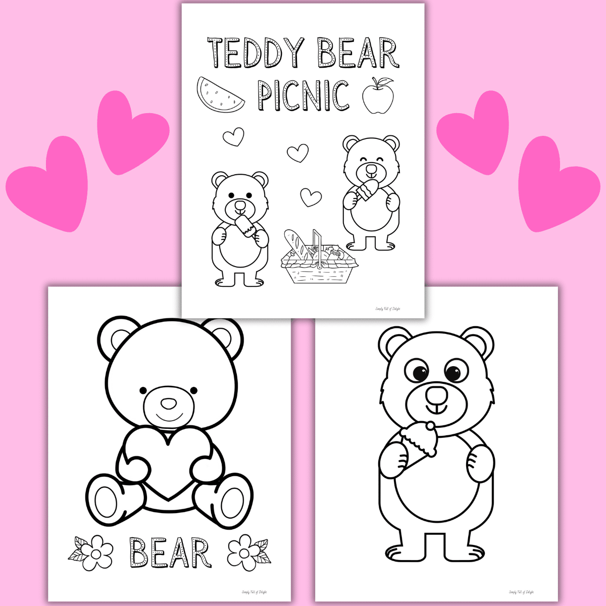 Cute Teddy Bear Coloring Pages Free Printable Simply Full Of Delight