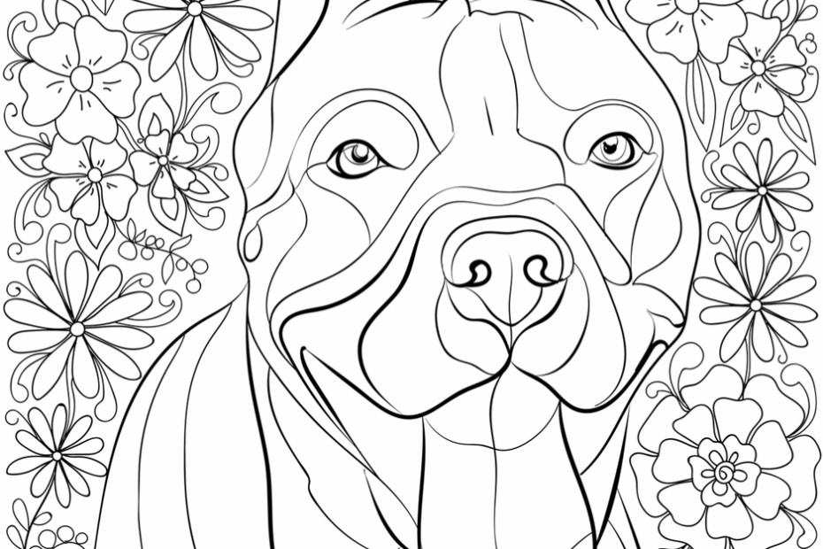 De stress With Pit Bulls Downloadable 10 Page Coloring Book For