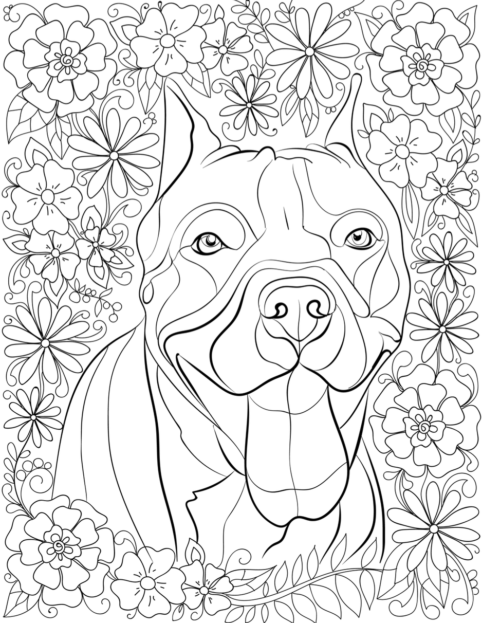 De stress With Pit Bulls Downloadable 10 Page Coloring Book For 