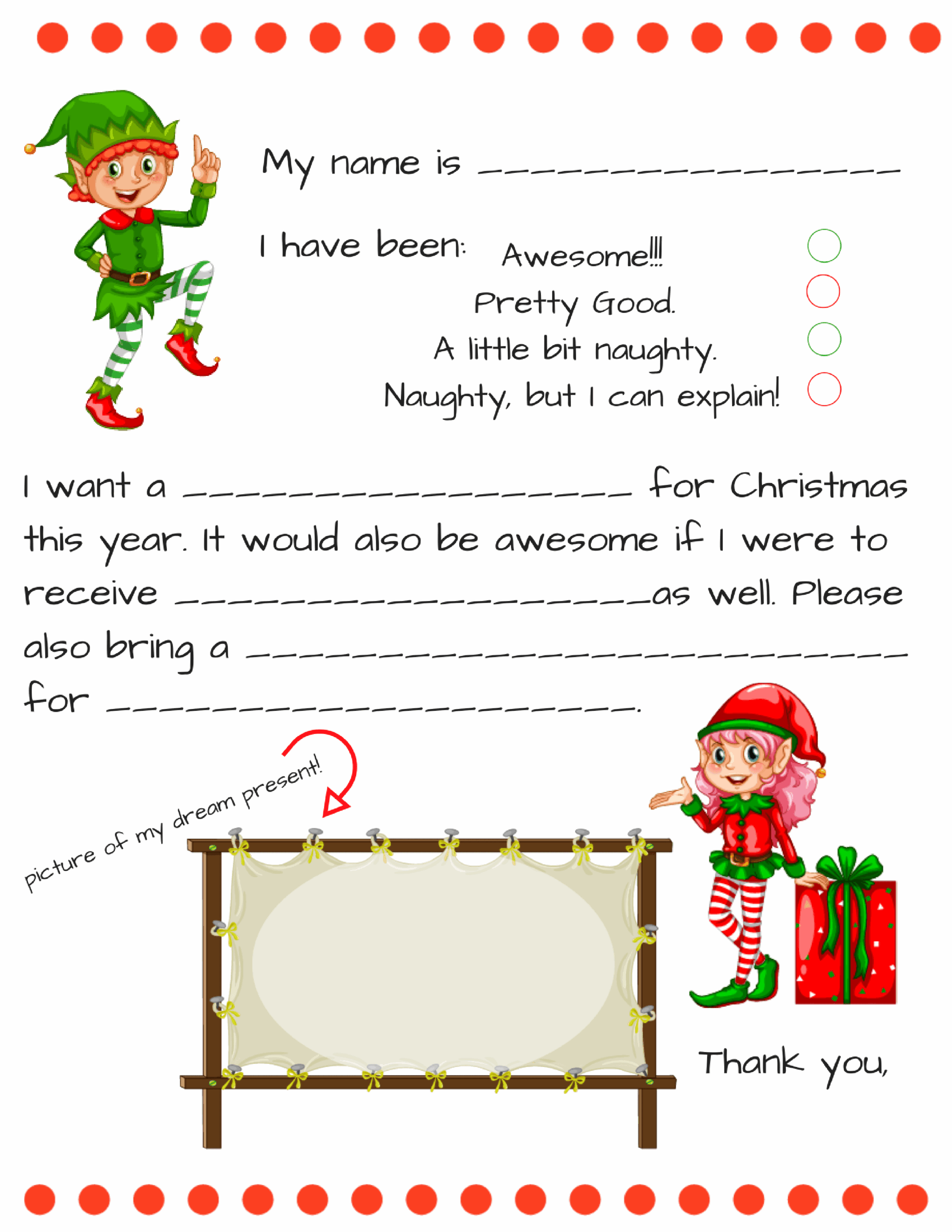printable santa letter template free