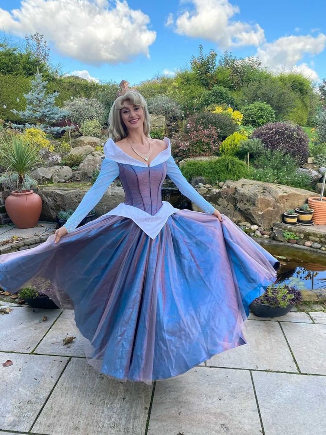 Disney Inspired Sleeping Beauty Costume Adult Aurora Dress Change Color Aurora Adult Costume Pink blue Sleeping Beauty Etsy