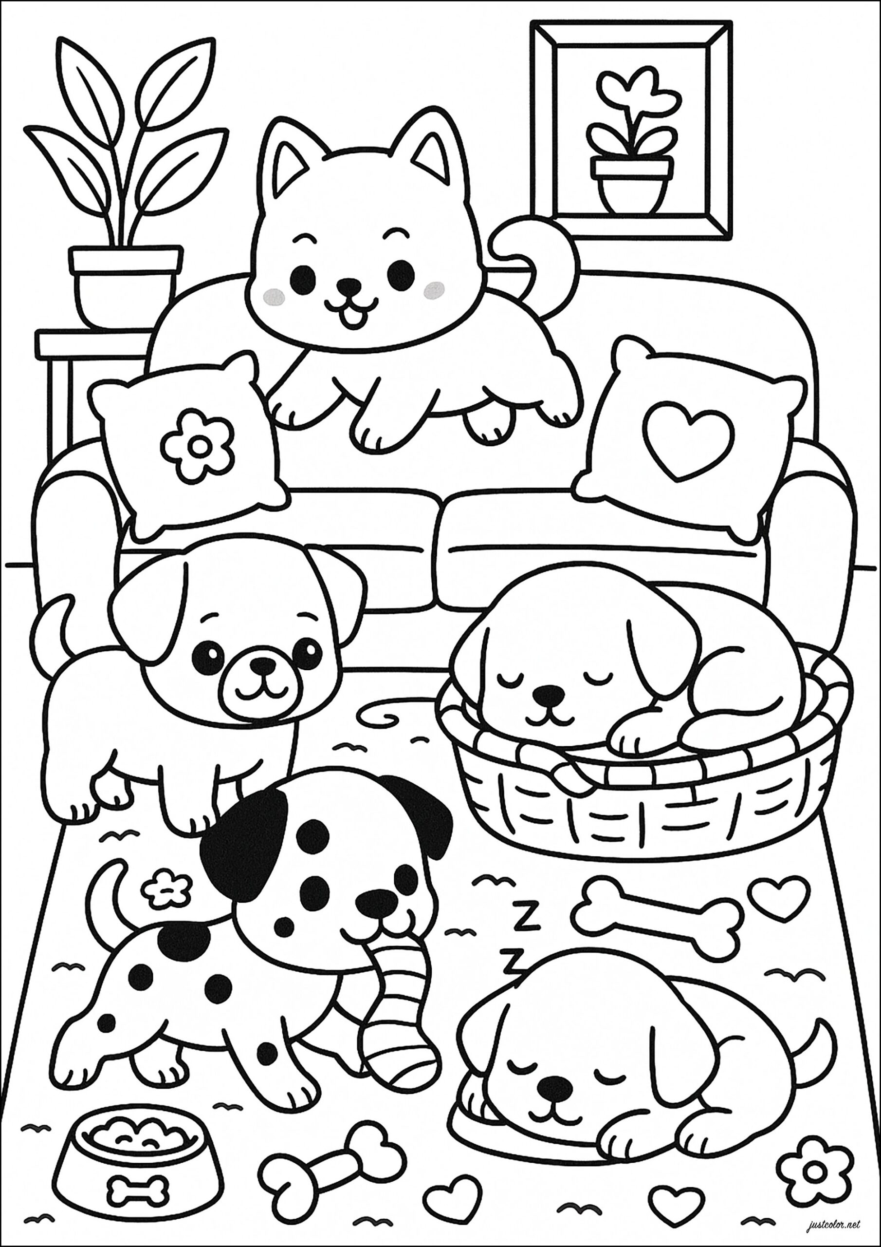 dog images coloring pages