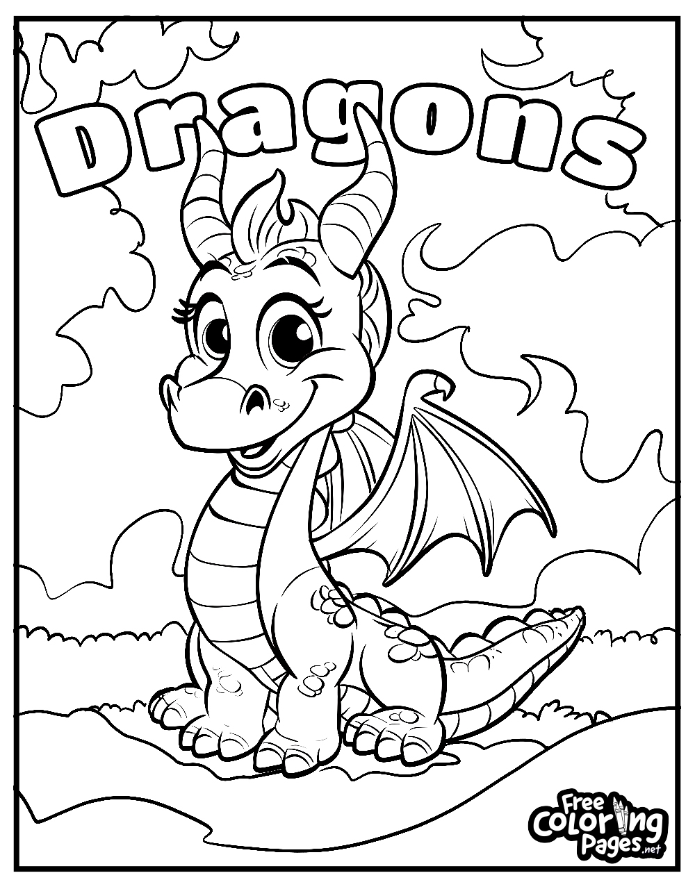 printable coloring pictures of dragons