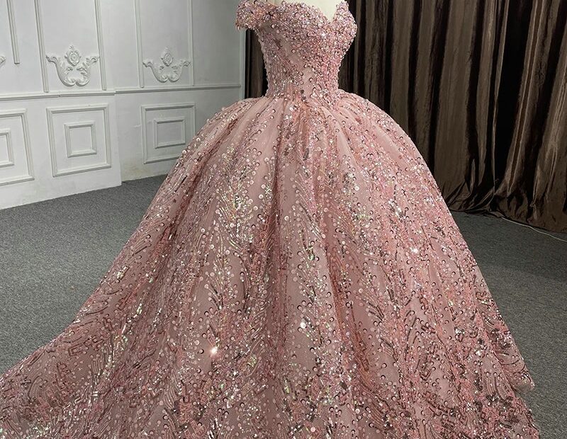 Dusty Rose Color Quinceanera Dresses Pink Wedding Dress