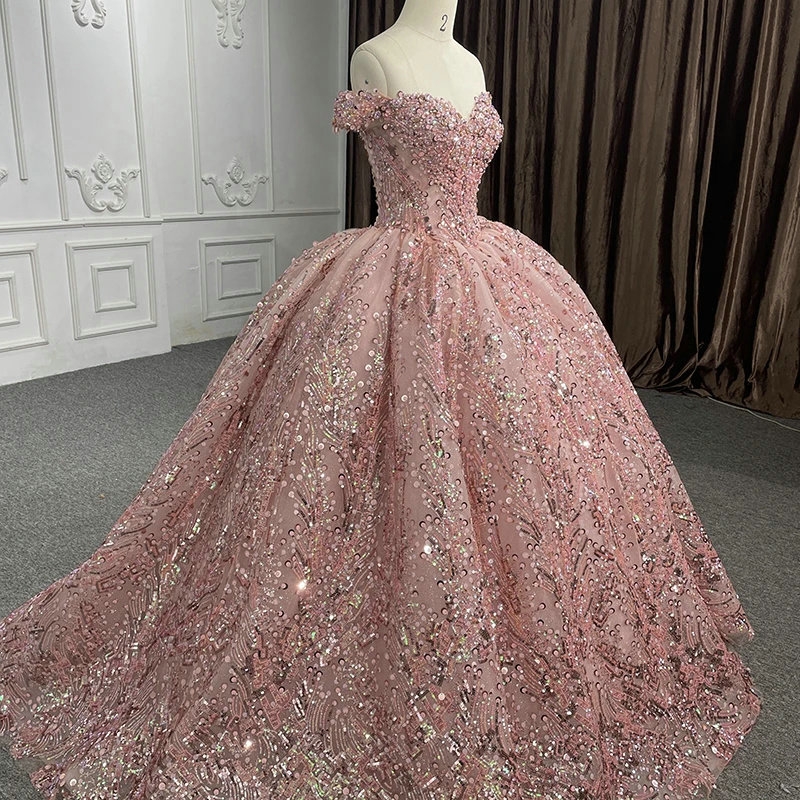 Dusty Rose Color Quinceanera Dresses Pink Wedding Dress