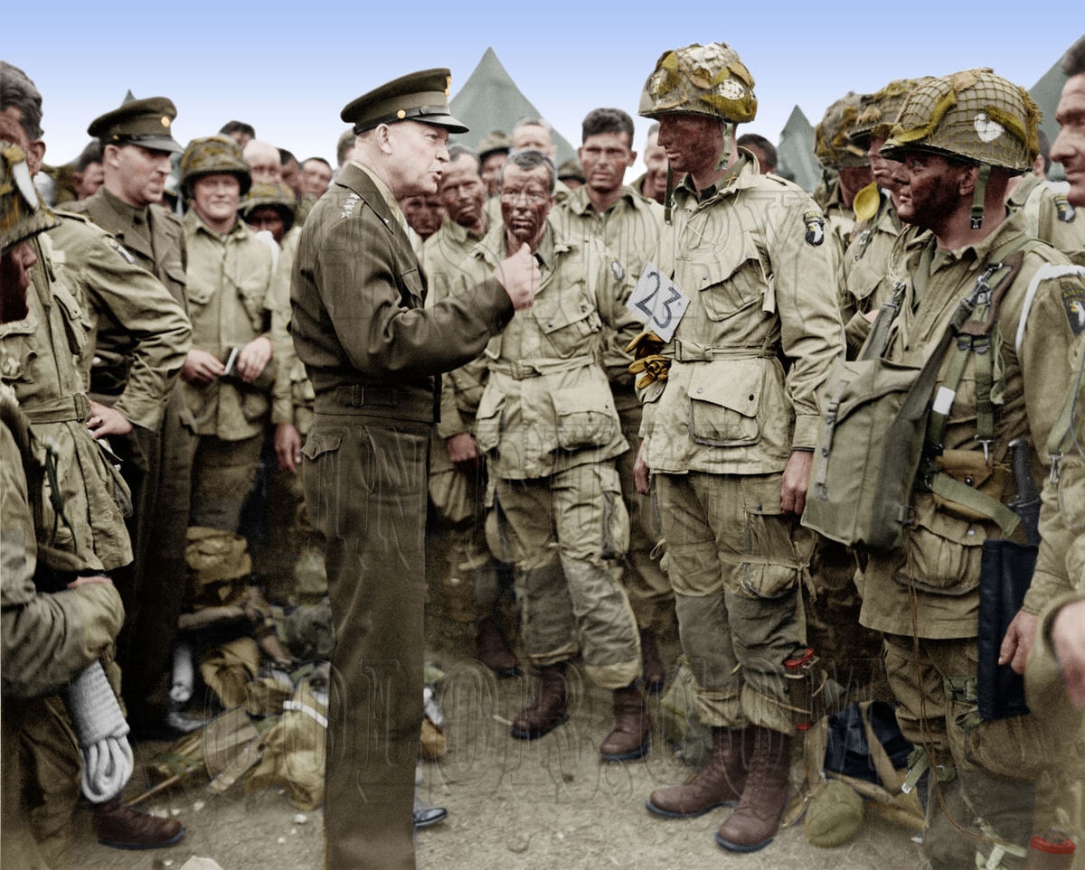Eisenhower D Day Normandy Invasion Paratrooper WWII WW2 Color ID 