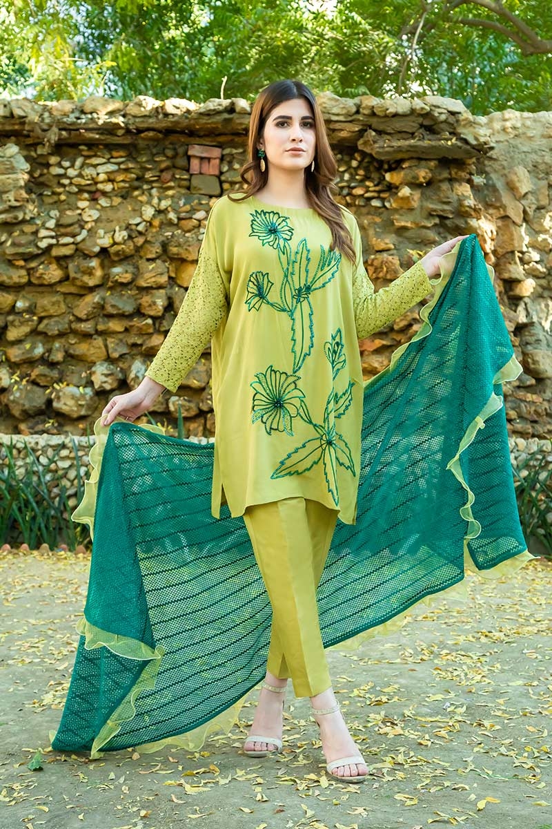 EXCLUSIVE APPLE GREEN AND SEA GREEN PARTY WEAR SDS476 Exclusive Online Boutique