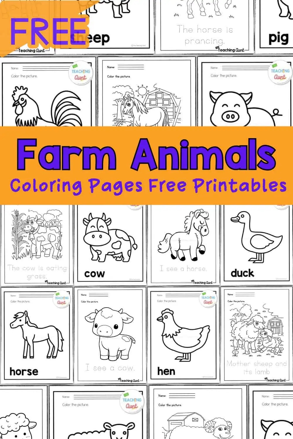 farm animals coloring sheet