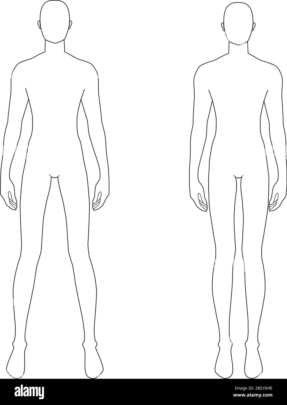 Fashion Template Of Standing Men In Two Poses 9 Head Size For 