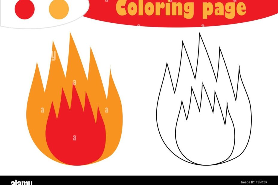 Fire In Cartoon Style Coloring Page Education Paper Game For The Development Of Children Kids Preschool Activity Printable Worksheet Vector Stock Vector Image U0026 Art Alamy