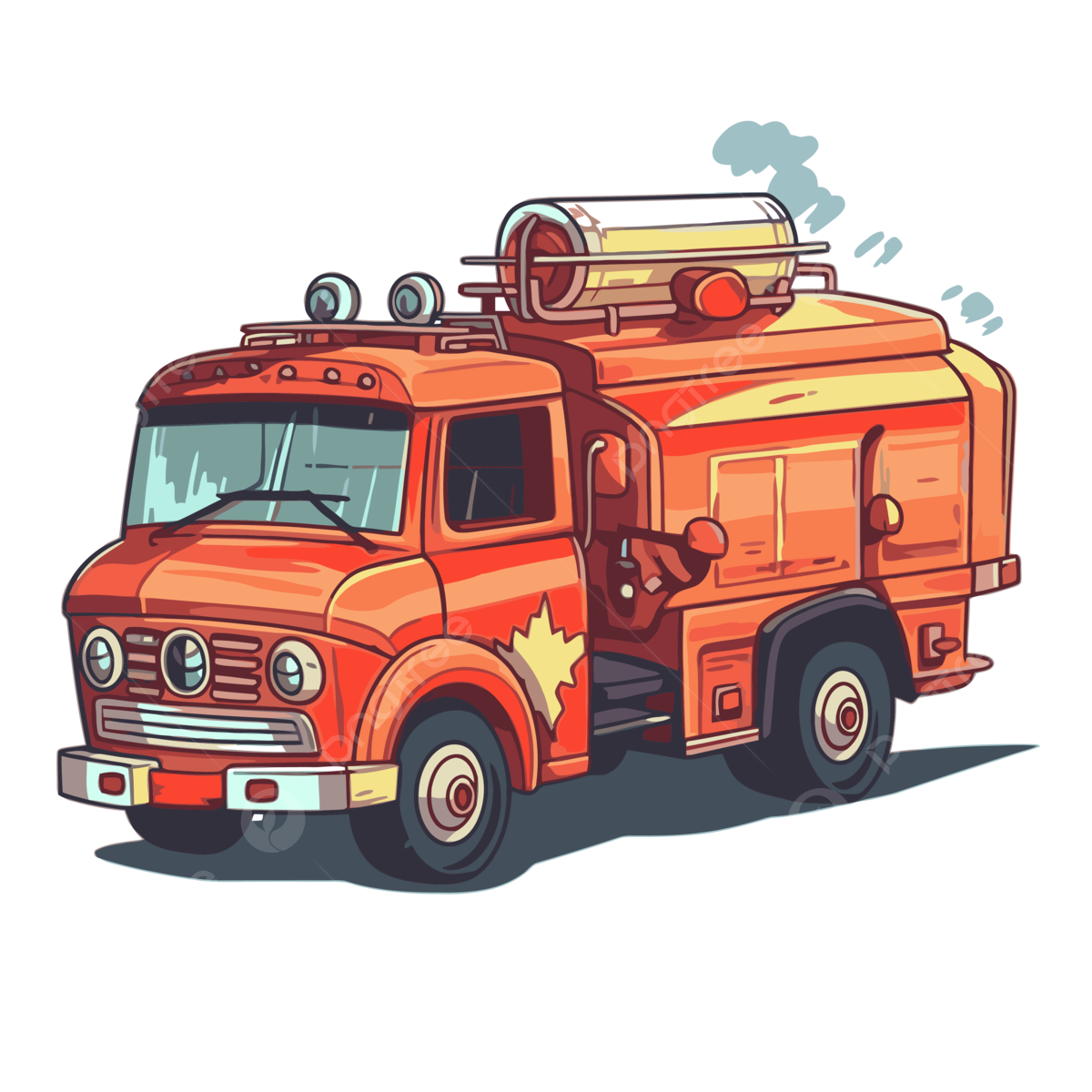 Fire Truck Vector Sticker Clipart Fire Truck Illustration For Print Or Internet Cartoon Sticker Clipart PNG And Vector With Transparent Background For Free Download