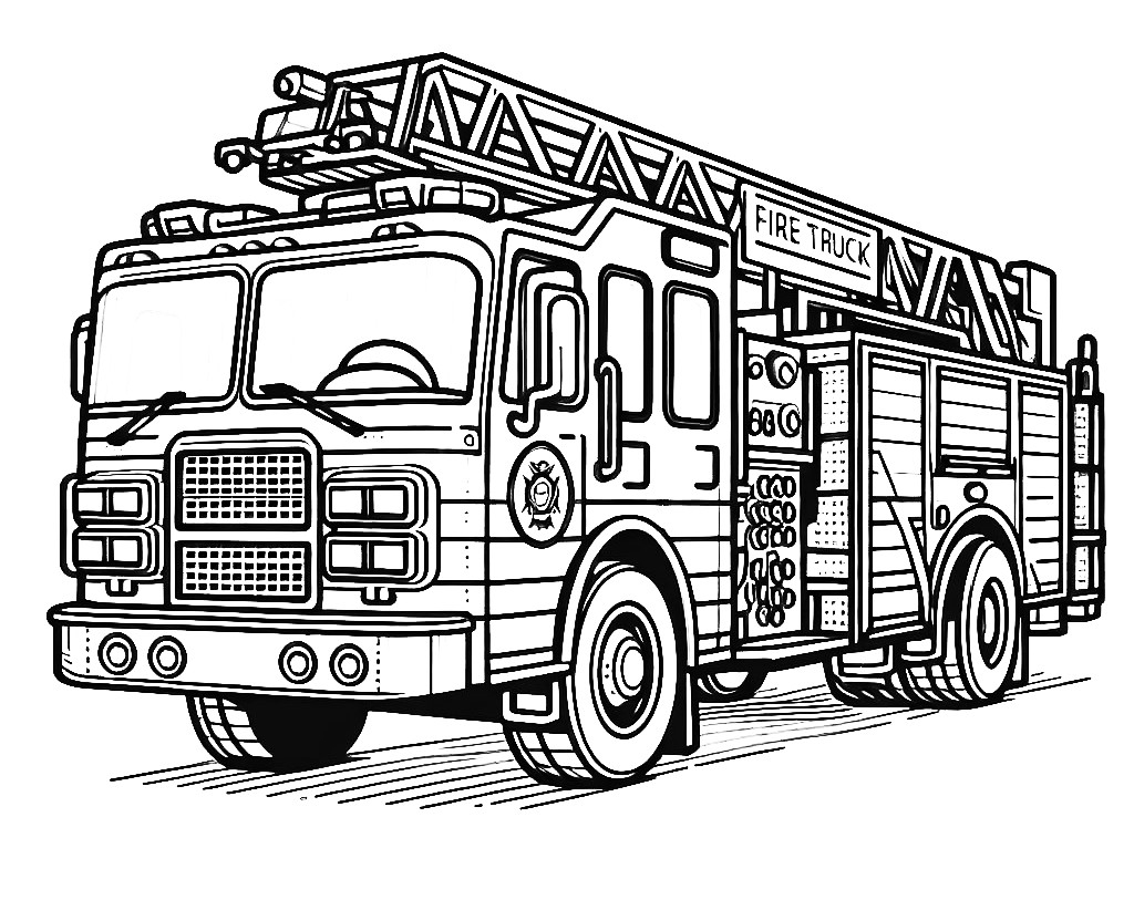printable coloring pages fire truck
