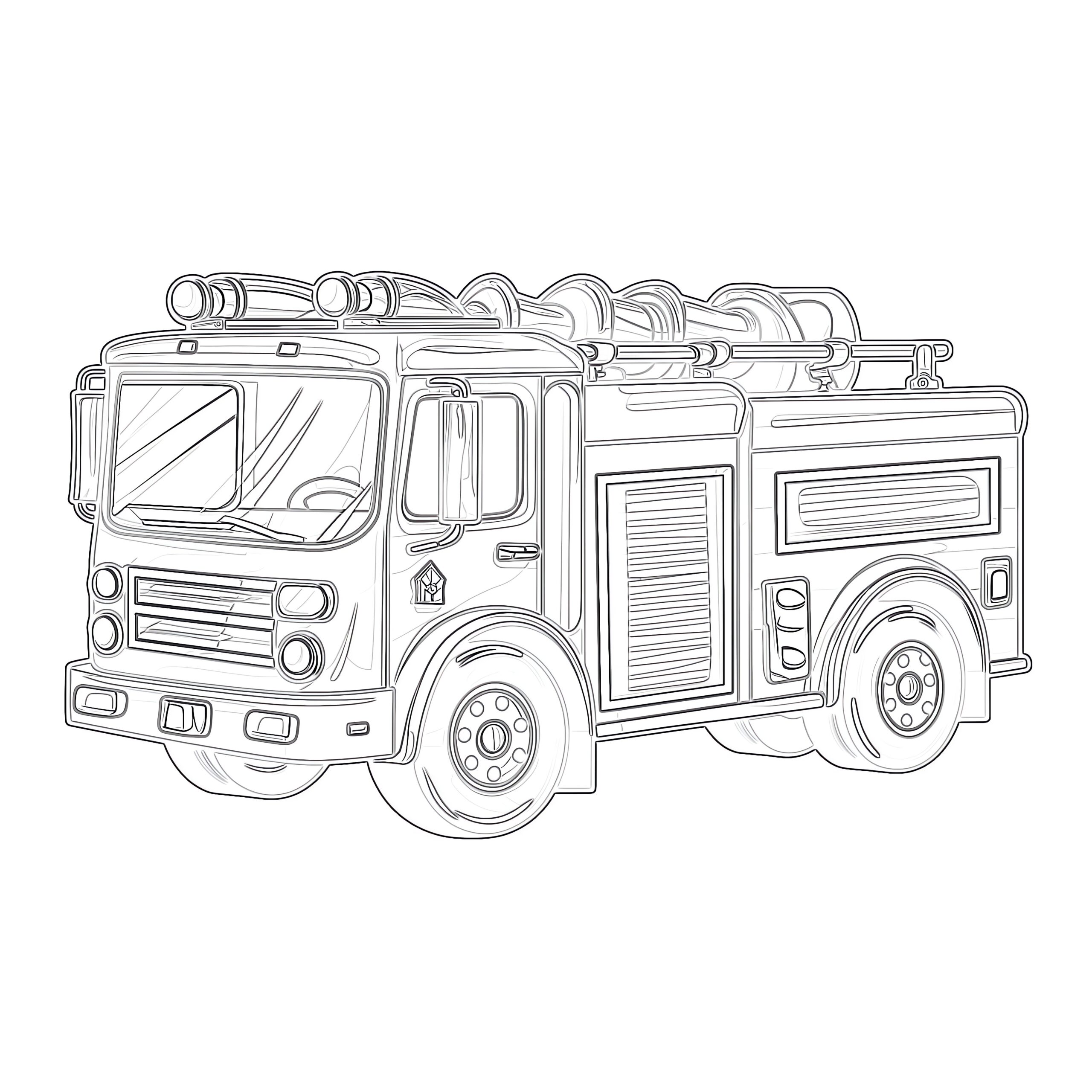 Firetruck Coloring Pages Mimi Panda