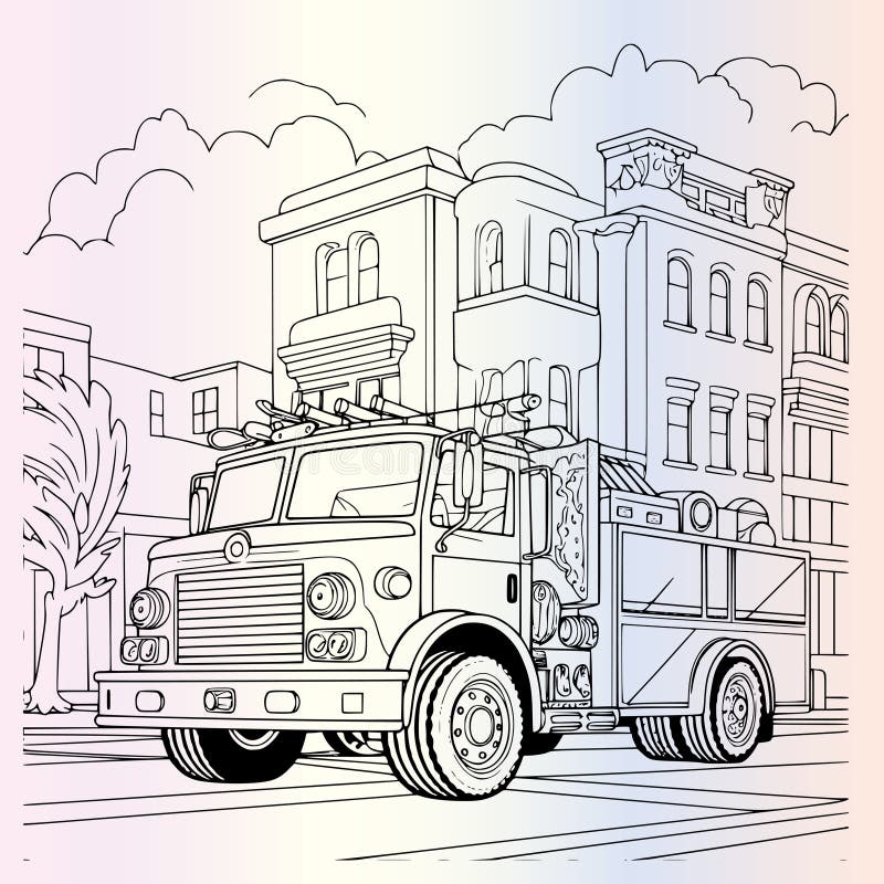 firetruck picture to color