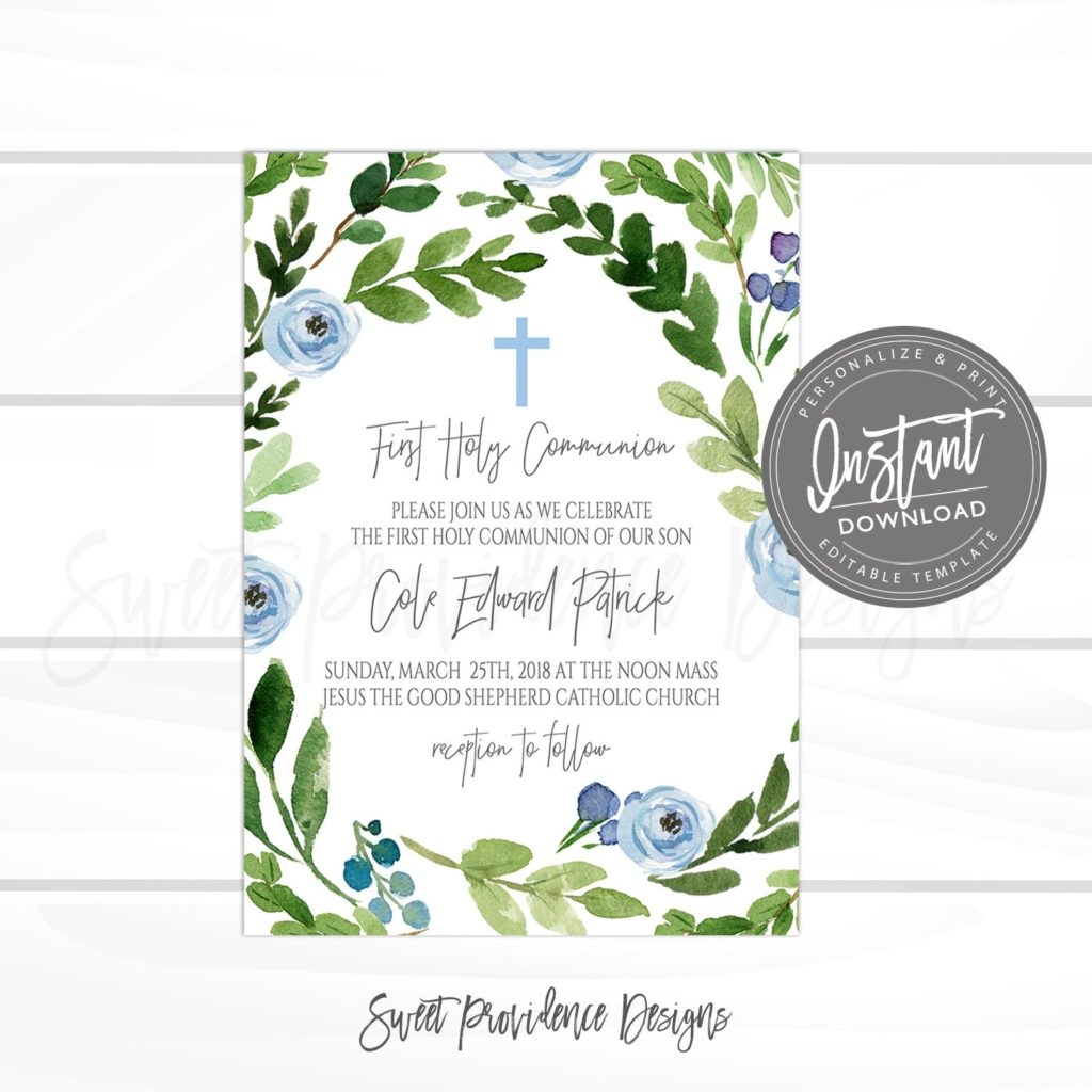 1st communion cards printable