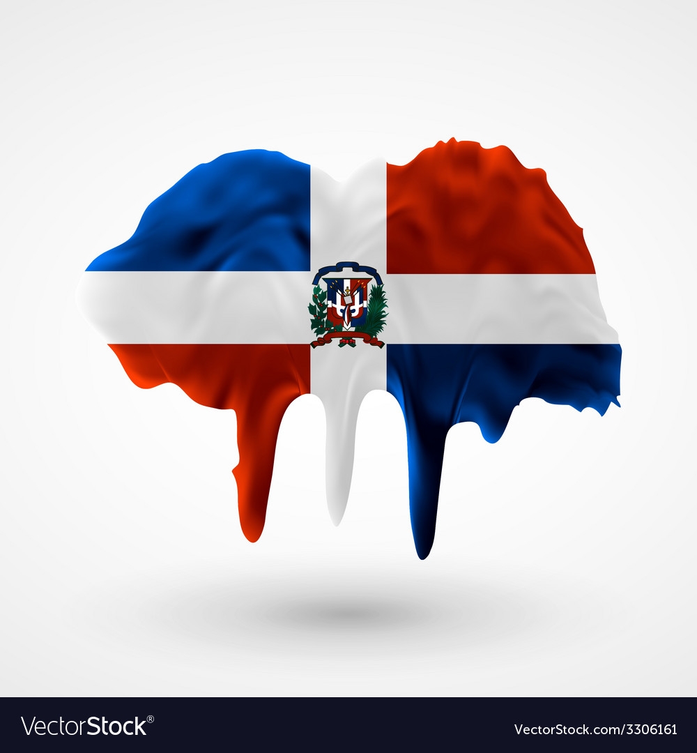 Flag Of Dominican Republic Painted Colors Vector Image