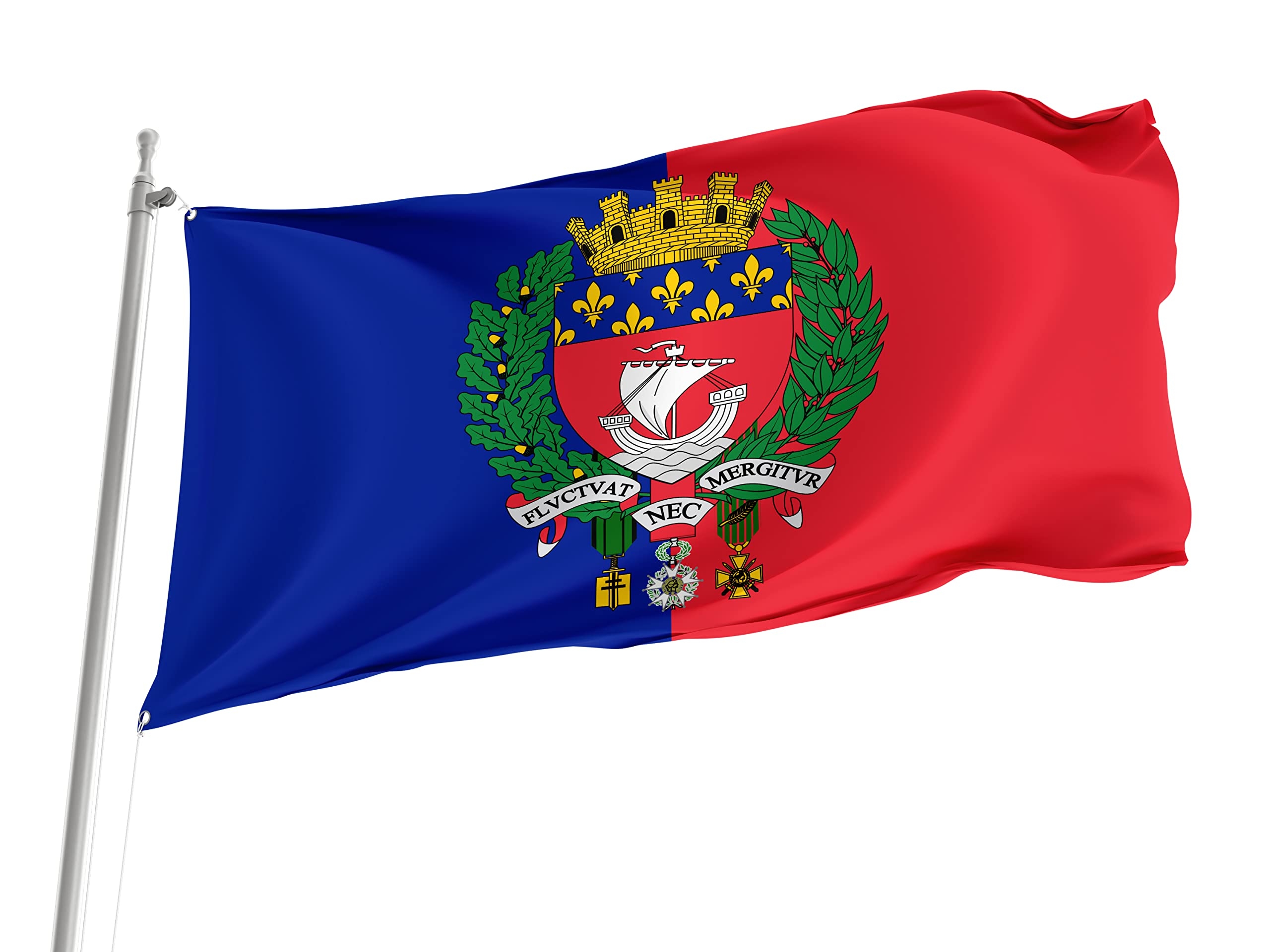 Flag Of Paris France Unique Design Print Double Seams Bright Colours Reinforced Fabric Size 3x5Ft 90x150cm Amazon co uk Garden