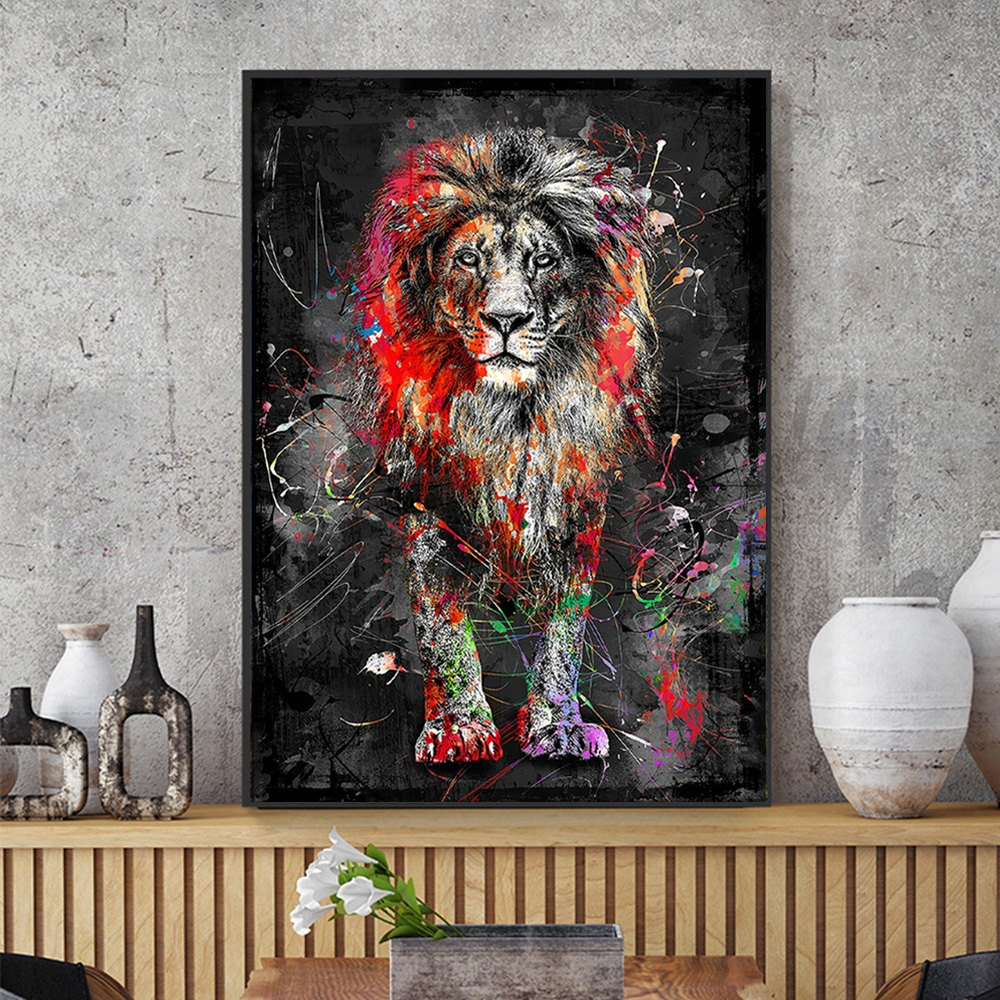 colorful lion painting