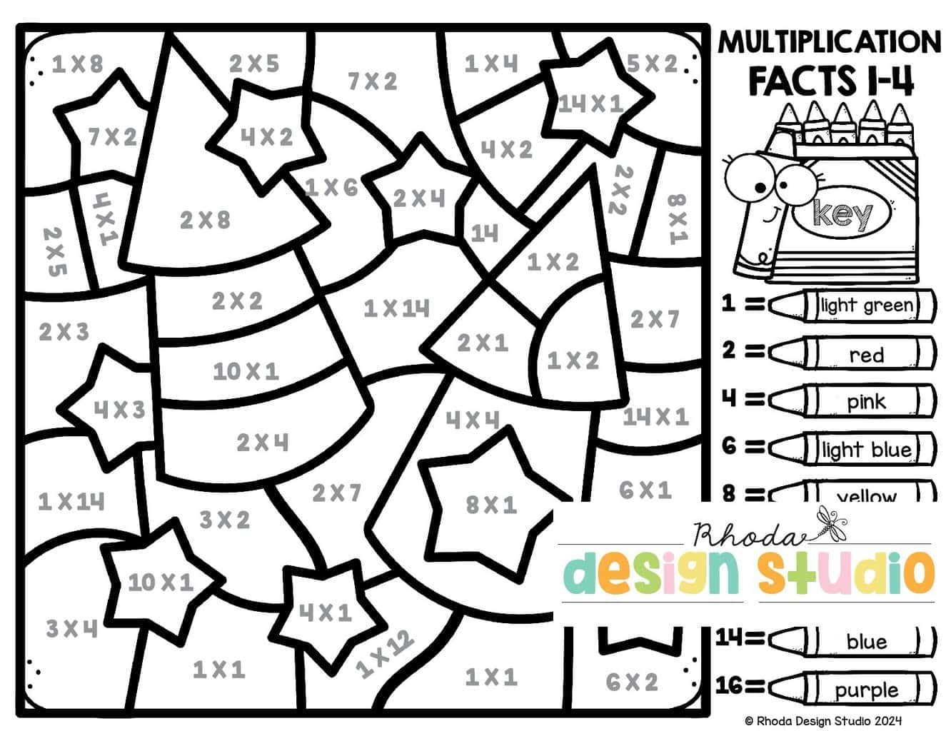 multiplication coloring worksheets 4th grade