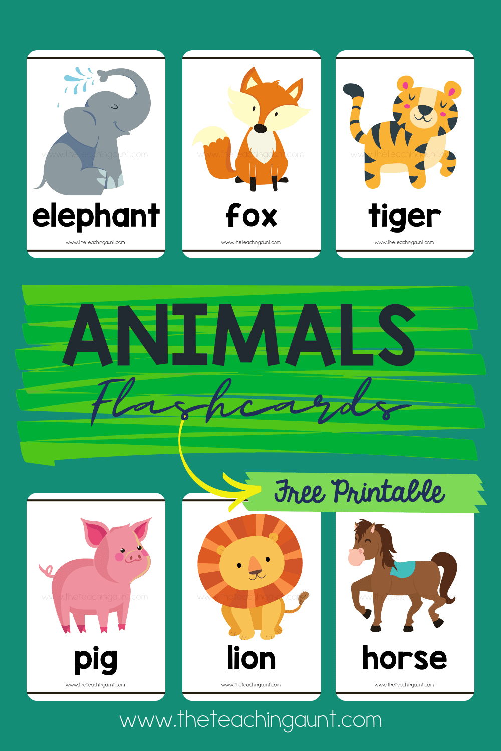 animal flash cards printable